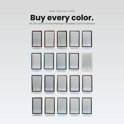 Buy every color: all 20 colors of the Gem Protectors Premium Graded Card Protector